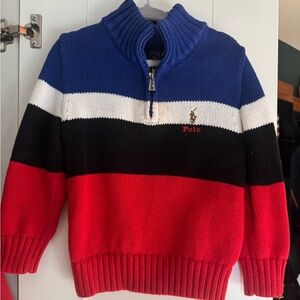Polo by Ralph Lauren Men's Colorblock Zip-Up Sweater - Red, Black, Blue, White